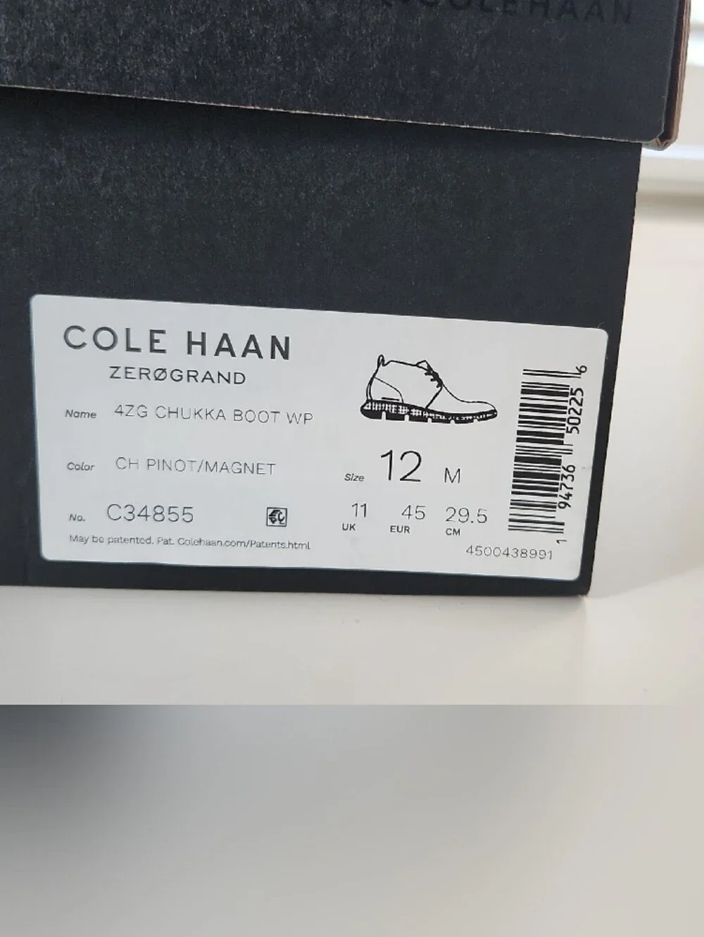 Cole Haan Men’s Burgundy Leather Chukka Boots with Patterned Round Laces